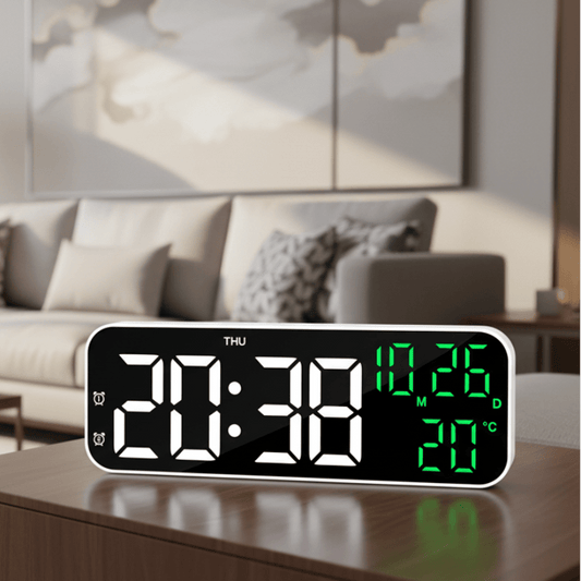 VOXSYNC – LED Digital Alarm Clock with Voice Control & Temperature Display