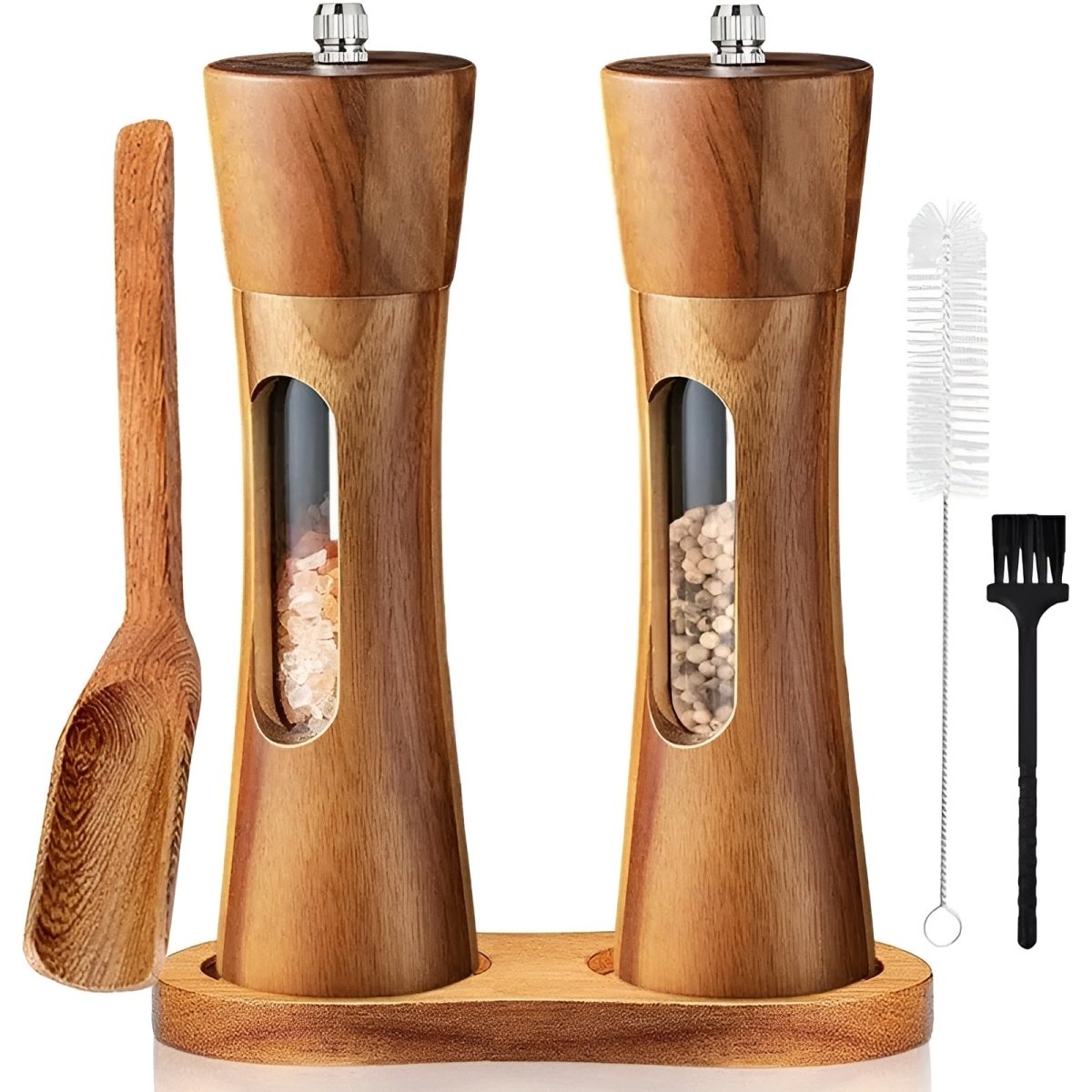 WOODGRIND – Elegant Wooden Salt & Pepper Mills for Precision Seasoning