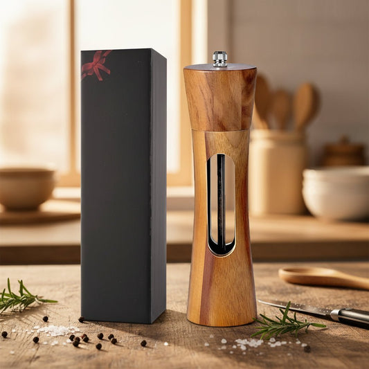 WOODGRIND – Elegant Wooden Salt & Pepper Mills for Precision Seasoning