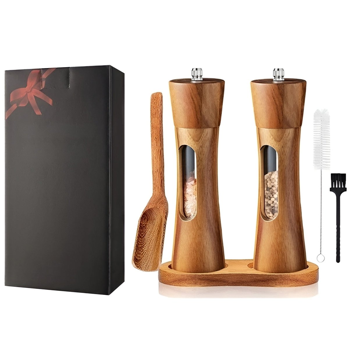 WOODGRIND – Elegant Wooden Salt & Pepper Mills for Precision Seasoning