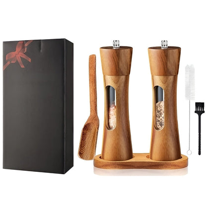 WOODGRIND – Elegant Wooden Salt & Pepper Mills for Precision Seasoning