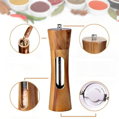 WOODGRIND – Elegant Wooden Salt & Pepper Mills for Precision Seasoning